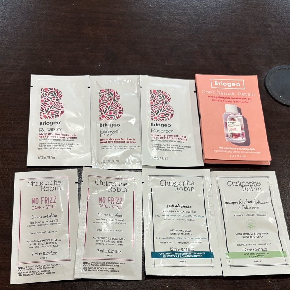 Briogeo ROSARCO /FAREWELL blow dry Hair perfection Sample &Christophe Robin mask